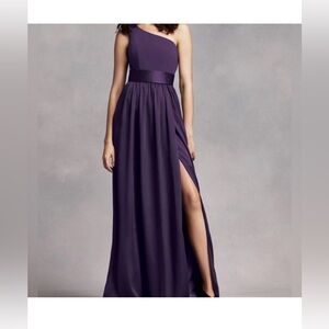 VERA WANG White Collection One Shoulder Bridesmaid Dress Amethyst